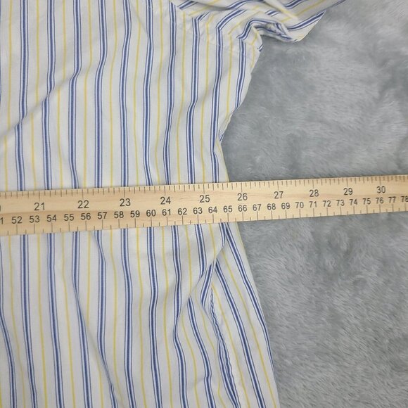 Polo Ralph Lauren Shirt Mens Large Blake‎ Two-Ply Striped Blue Yellow Size 2XL - Picture 3 of 7